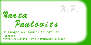 marta paulovits business card